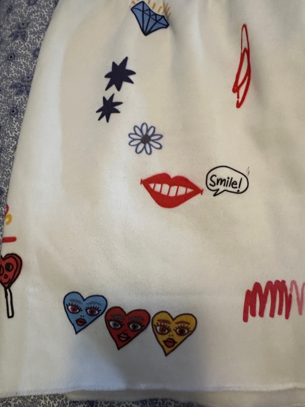 Cream Graphic Athletic Lounge Shorts - Life Is Beautiful Print - Picture 4 of 7